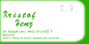 kristof henz business card